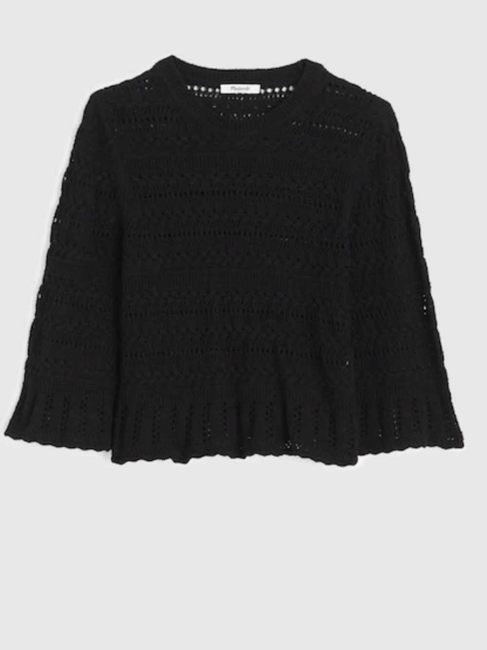 NWT Madewell Scalloped-Trim Sweater Tee L